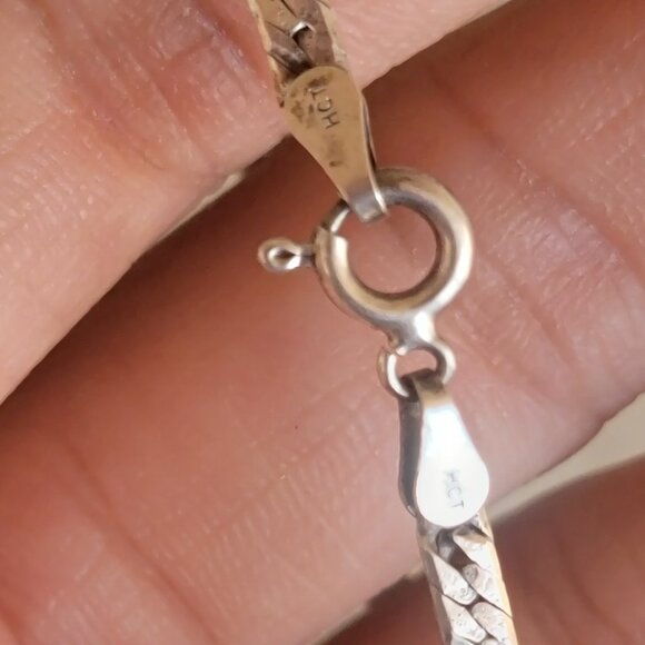 Lovely vintage 925 sterling silver ITALY etched lines herringbone 3 mm bracelet - Picture 5 of 16